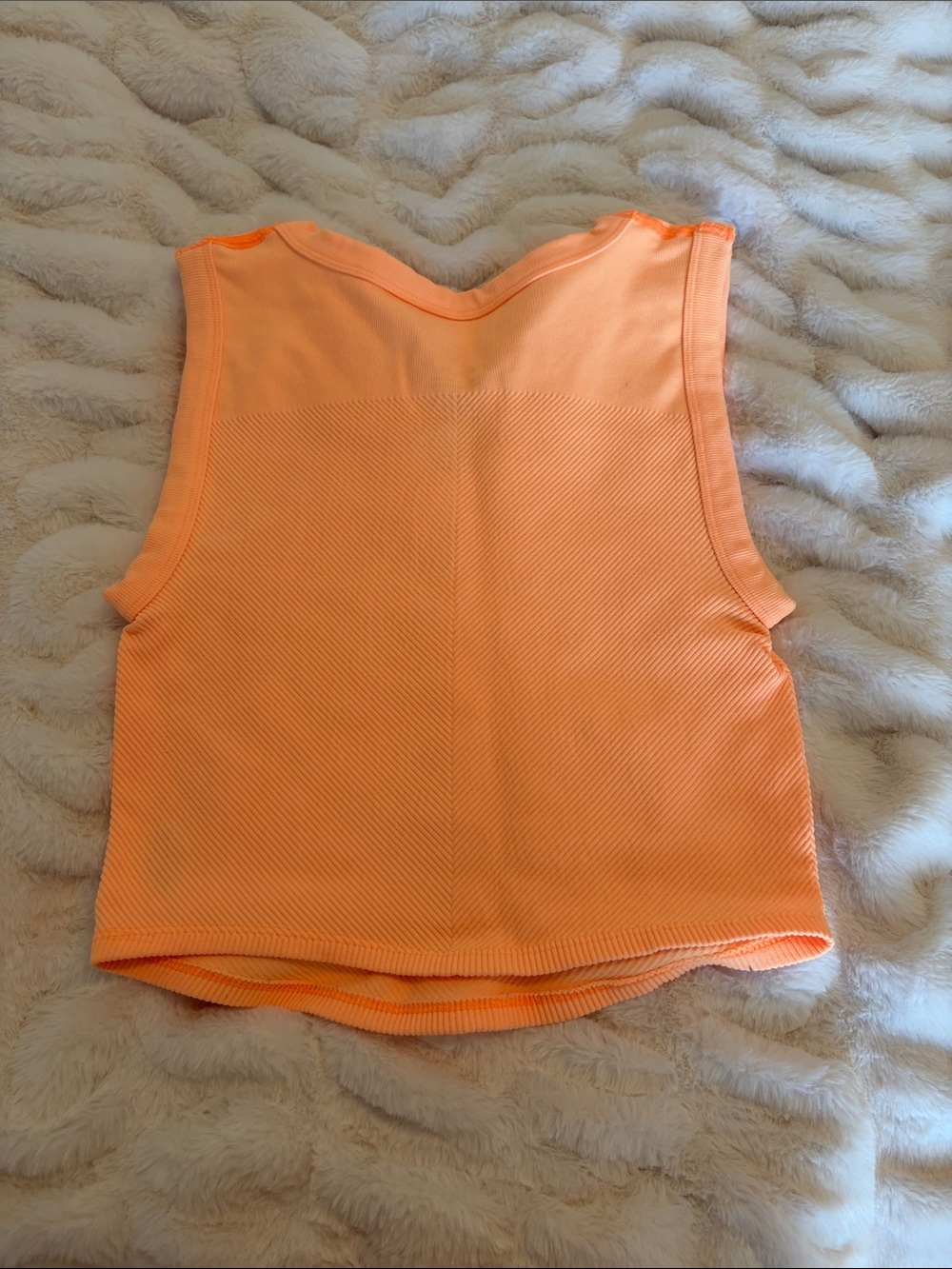 FP Movement by Free People Neon Peach Sleeveless Ribbed Crop Top - Picture 2 of 3